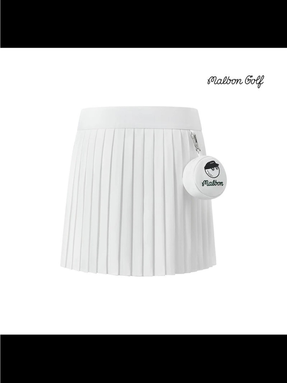 Malbon Golf Women's White Pleated Skirt with Zip Pouch